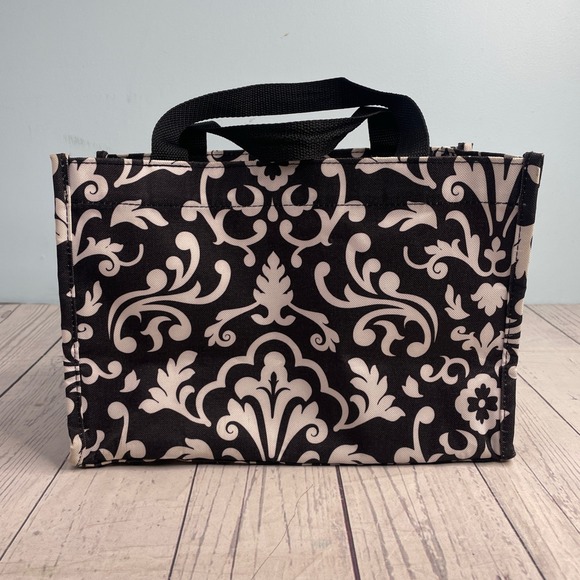 Thirty One All in Organizer mini tote beach lunch Cosmetic bag 31 Black Parisian - Picture 1 of 4